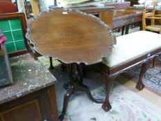 Mahogany tip up table with pie crust top