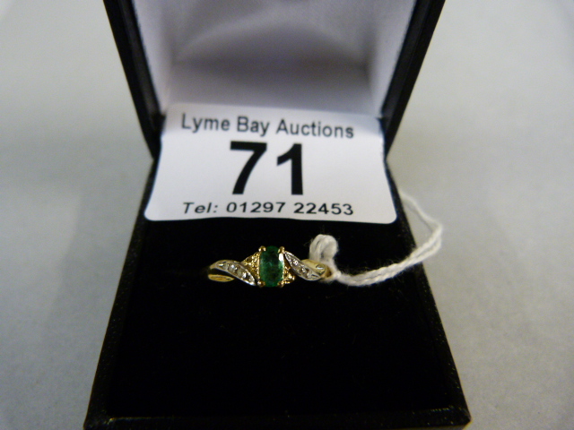 9ct Gold emerald Ring - Image 2 of 2