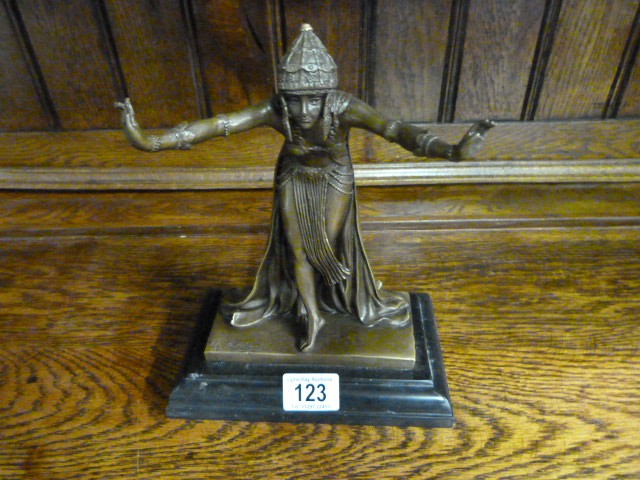 Modern bronze of an Art Deco lady - Image 2 of 2