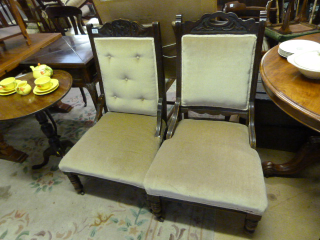 Pair of Edwardian salon chairs - Image 3 of 3