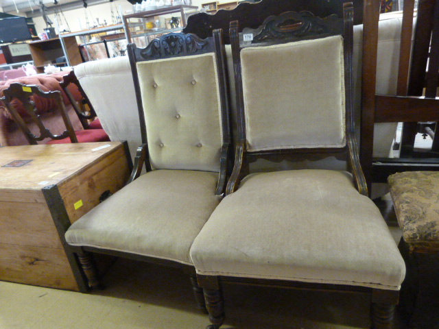 Pair of Edwardian salon chairs - Image 2 of 3