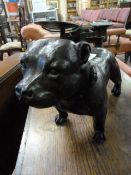 Bronze of a Staffordshire bull terrier