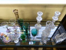 A quantity of coloured glass etc