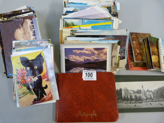 Large quantity of postcards and an Autograph book - Image 2 of 2