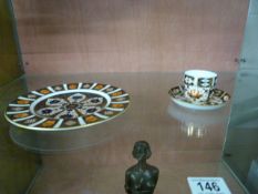 A Royal crown derby Imari pattern plate and cup and saucer