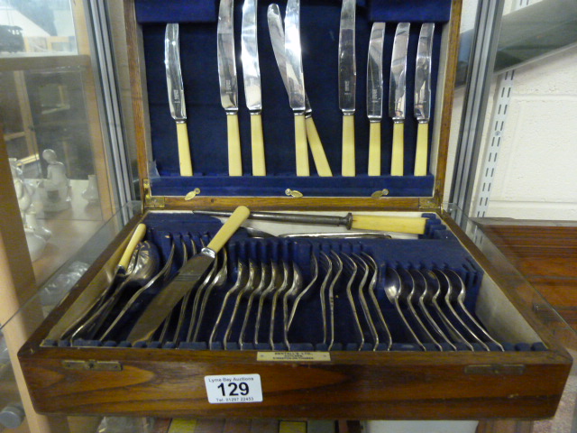 A part canteen of cutlery in an oak case - Image 2 of 2