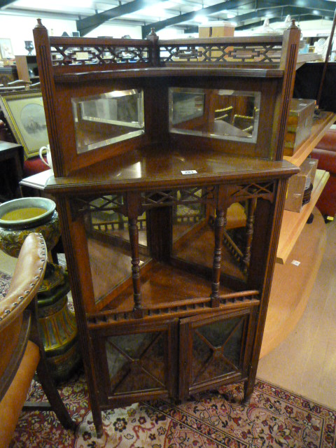 Edwardian corner display cabinet