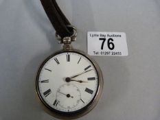 A Pocket watch with a silver case A/F
