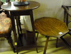A Two tier occasional table and one other