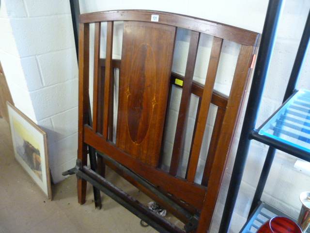 Edwardian inlaid single bed with irons - Image 15 of 36