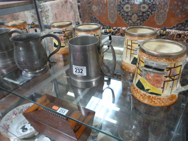 A Quantity of tankards inc pewter with rollling dice to bottom - Image 4 of 9