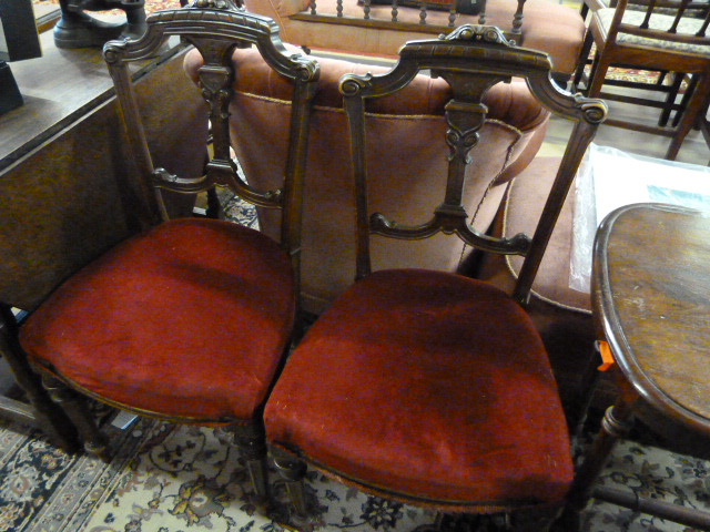 Pair of Ornate Edwardian Dining Chairs - Image 7 of 19