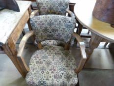 Two upholstered carver chairs