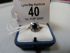 A Diamond and Sapphire cluster ring