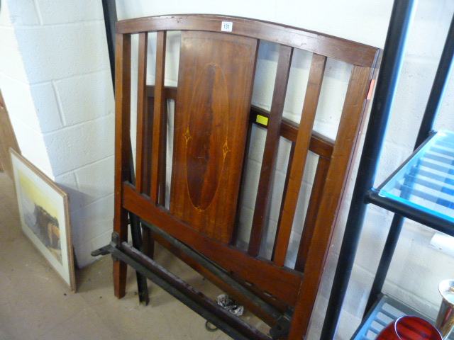 Edwardian inlaid single bed with irons - Image 11 of 36