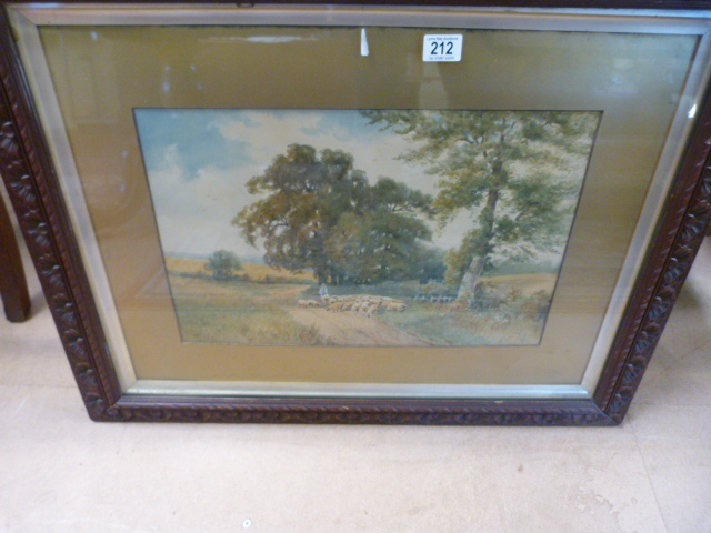 Watercolour of a pastoral scene, with a shepherd and sheep, signed Norman H Roberts - Image 6 of 18