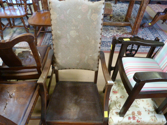 Oak framed armchair (no cushion) - Image 4 of 9