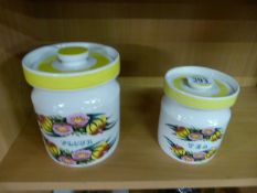 Two Portmeirion storage containers 'Tiger Lily' Pattern