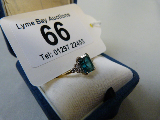 A Blue Zircon and Diamond Ring set in 18ct gold - Image 4 of 9