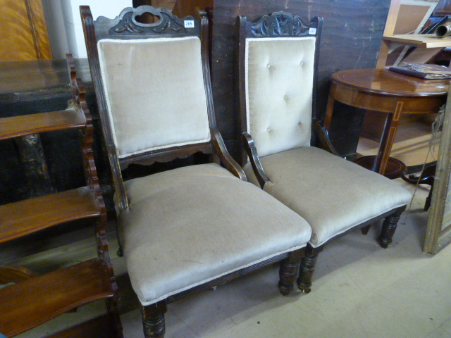 Pair of Edwardian salon chairs - Image 7 of 28