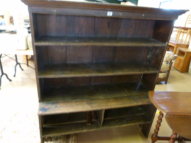 A Large stained pine bookcase - Image 4 of 9