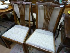 Pair of dining chairs with wheatsheaf pattern