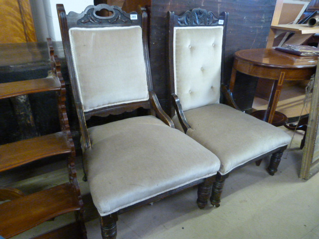 Pair of Edwardian salon chairs - Image 19 of 28