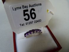 Seven stone Amethyst Ring in 9ct White Gold