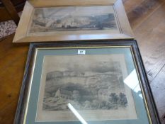 Two Lithographs of Lyme Regis depicting a view of 'The Extraordinary Land Slip'
