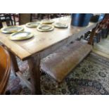 A pine refectory table