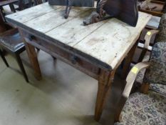Square topped pine table