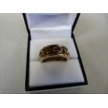 9ct Gold multi-stone - Diamonds, Amethyst, Sapphire and Garnet Ring 6.5g