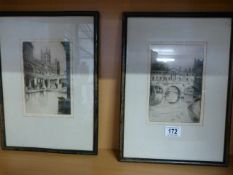 Two Etchings by V.S.C Pearse of Bath