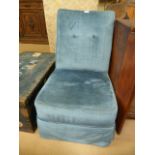 Blue button backed bedroom chair