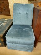 Blue button backed bedroom chair