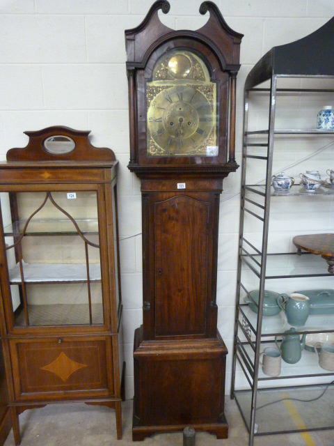 A Mahogany brass faced long case clock signed "Blackie, Berwick'