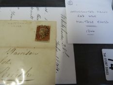 An imperforated Penny red star 1844 cover