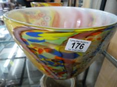 A coloured glass bowl