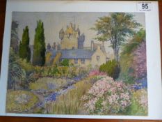 Watercolour of Cawdor Castle, unframed by Caroline A Ross