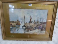 A Watercolour by Dick Hague - of a harbour scene