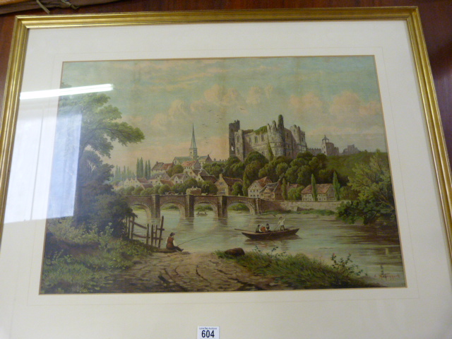 Large decorative print of a river scene signed Taggart