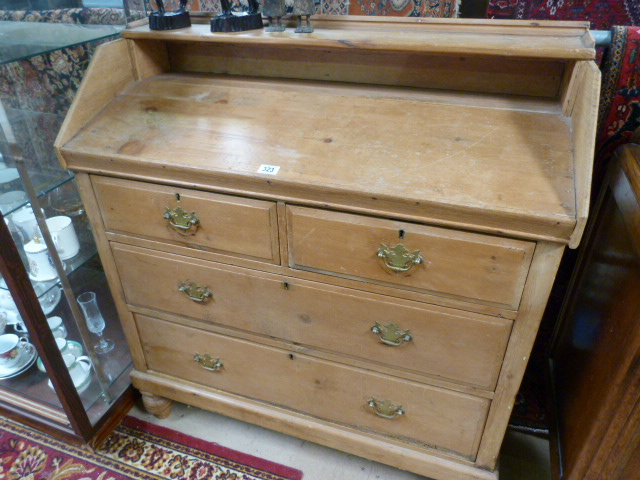 A pine/satinwood bureau