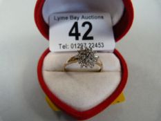 .34ct Diamon cluster 9ct gold ring