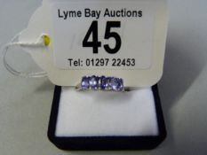 A Tanzanite 5 stone ring in 9ct white gold