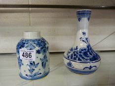 Two pieces of Delft Ware