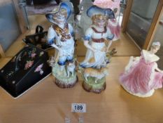 A Royal crown derby Cheese dish and a quantity of other figures etc