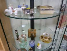 Quantity of various china inc Wedgewood and Lladro - Trinket boxes etc 2 shelves