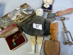 Quantity of misc items inc costume jewellery and figures