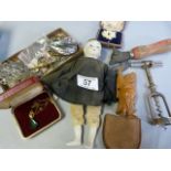 Quantity of misc items inc costume jewellery and figures