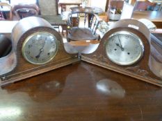 2 wooden mantle clocks